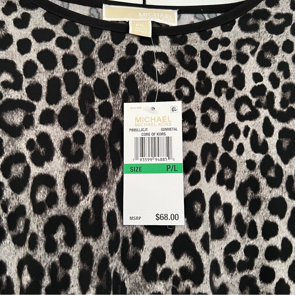 Michael Kors Leopard Print Blouse in Black and Cream - Picture 6 of 7